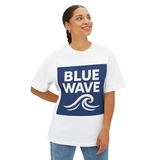Blue Wave Unisex Oversized Tee - Relaxed Fit Beachwear T-Shirt